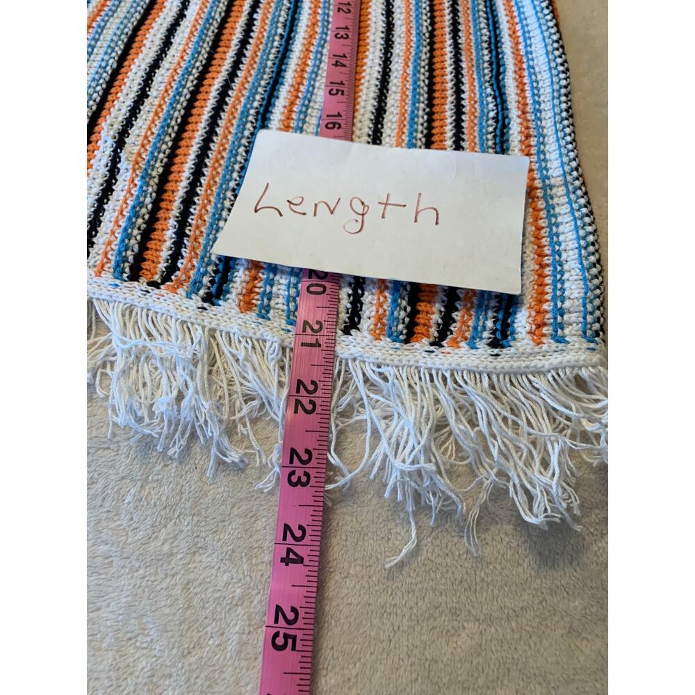 Lou & Grey for Loft Vest Fringe Bohemian Multi- Colored Stripes SZ M - Picture 6 of 7